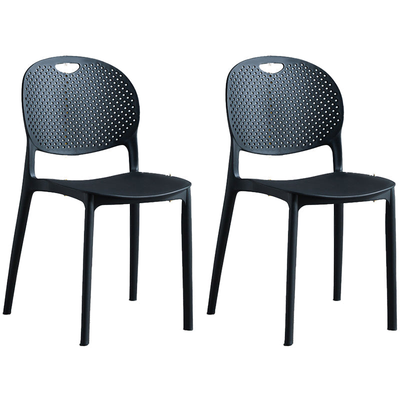 Plastic Contemporary Armless Chair Open Back Kitchen Room Chair