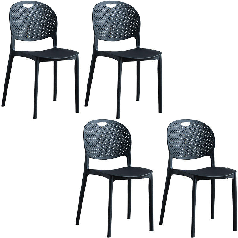 Plastic Contemporary Armless Chair Open Back Kitchen Room Chair