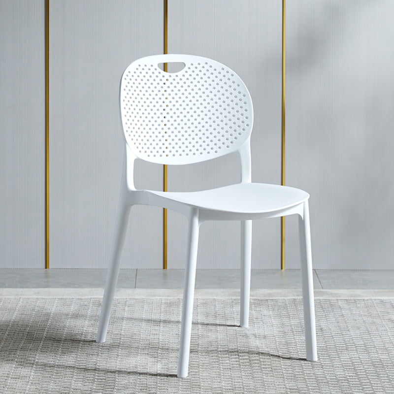 Plastic Contemporary Armless Chair Open Back Kitchen Room Chair