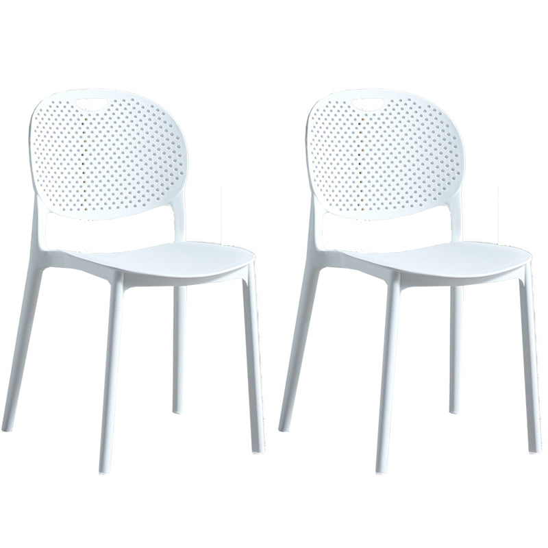 Plastic Contemporary Armless Chair Open Back Kitchen Room Chair