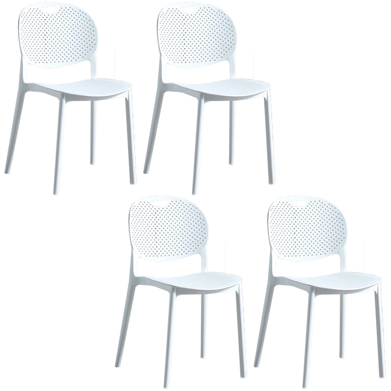 Plastic Contemporary Armless Chair Open Back Kitchen Room Chair