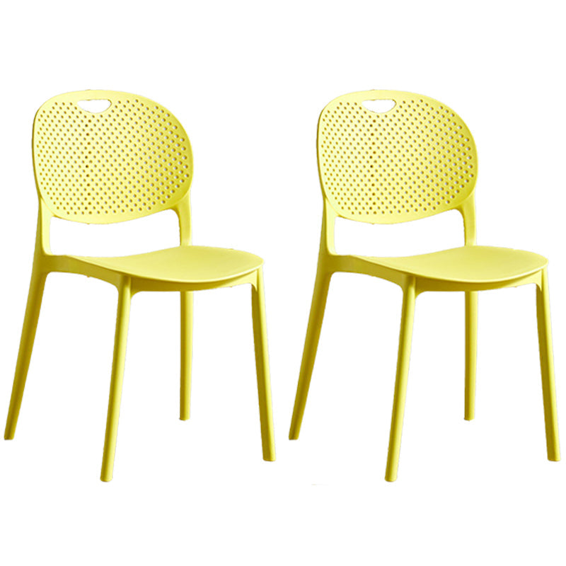 Plastic Contemporary Armless Chair Open Back Kitchen Room Chair