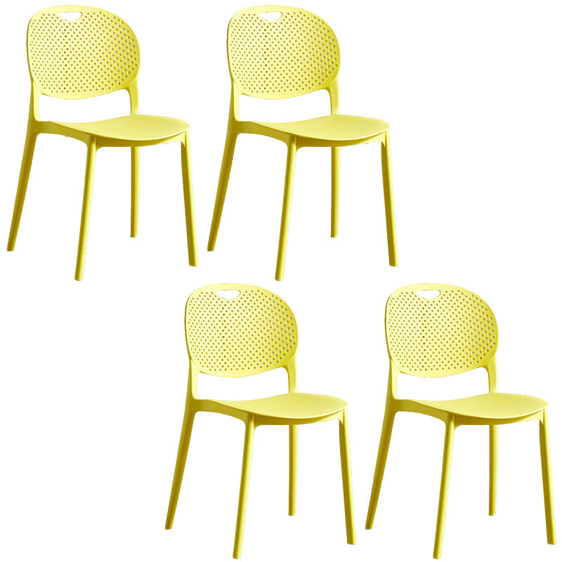 Plastic Contemporary Armless Chair Open Back Kitchen Room Chair