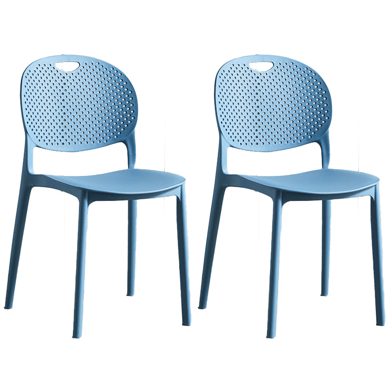 Plastic Contemporary Armless Chair Open Back Kitchen Room Chair