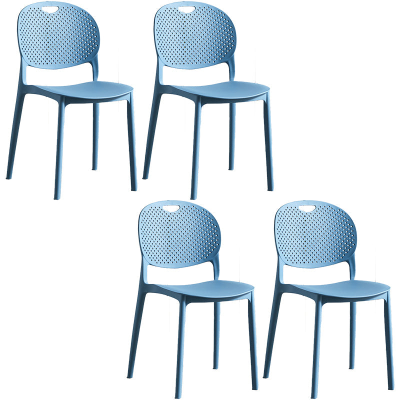 Plastic Contemporary Armless Chair Open Back Kitchen Room Chair