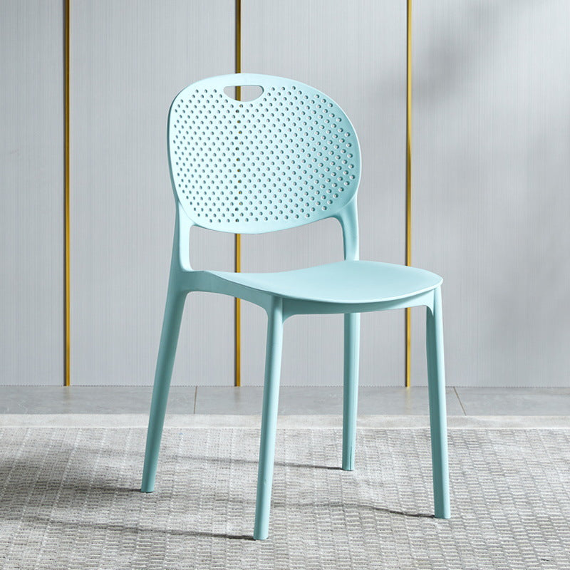 Plastic Contemporary Armless Chair Open Back Kitchen Room Chair