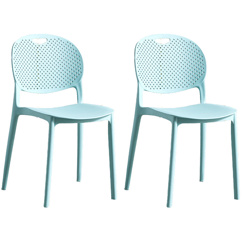 Plastic Contemporary Armless Chair Open Back Kitchen Room Chair