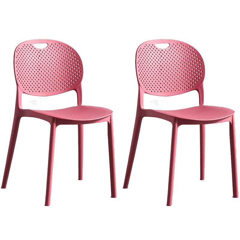 Plastic Contemporary Armless Chair Open Back Kitchen Room Chair