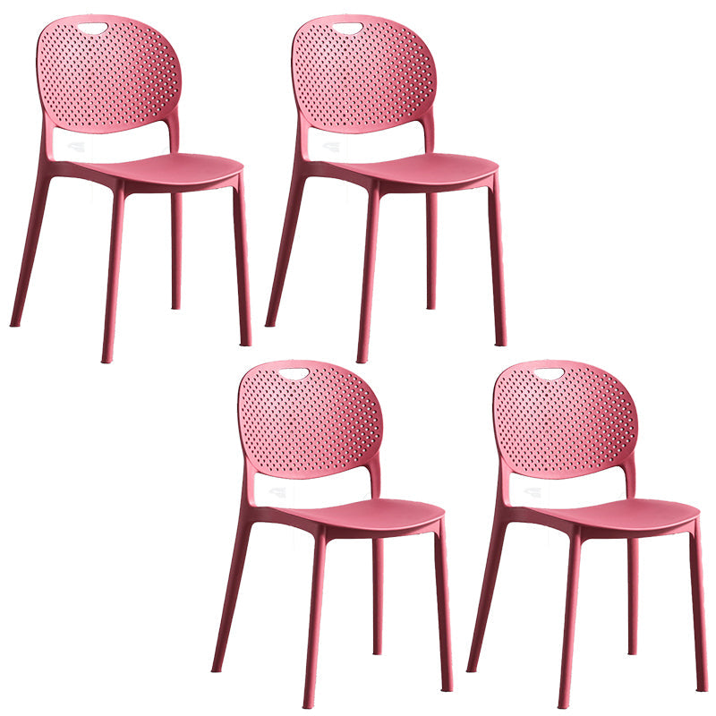 Plastic Contemporary Armless Chair Open Back Kitchen Room Chair