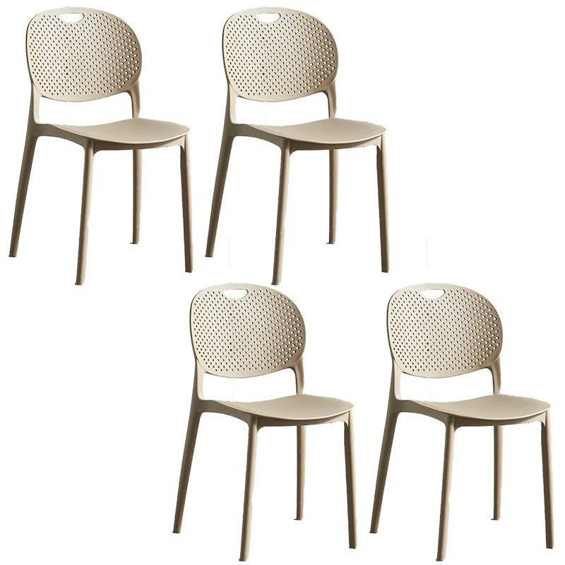 Plastic Contemporary Armless Chair Open Back Kitchen Room Chair