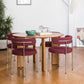Silla de comedor tapizada con respaldo abierto de estilo moderno, silla lateral para interior