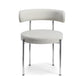Silla de comedor tapizada con respaldo abierto de estilo moderno, silla lateral para interior