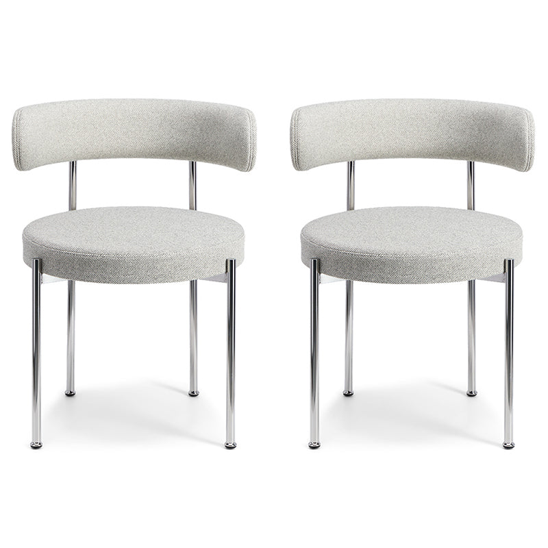 Silla de comedor tapizada con respaldo abierto de estilo moderno, silla lateral para interior