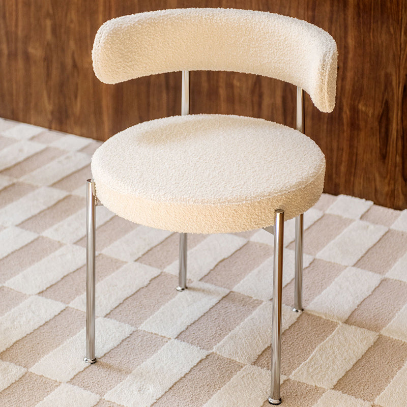 Silla de comedor tapizada con respaldo abierto de estilo moderno, silla lateral para interior