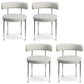 Silla de comedor tapizada con respaldo abierto de estilo moderno, silla lateral para interior
