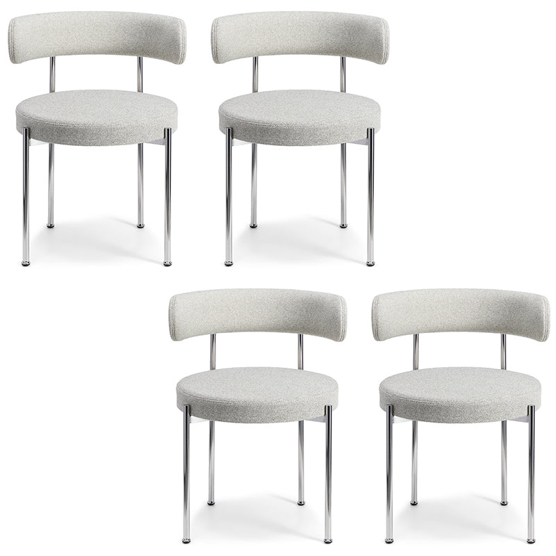 Silla de comedor tapizada con respaldo abierto de estilo moderno, silla lateral para interior