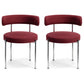 Silla de comedor tapizada con respaldo abierto de estilo moderno, silla lateral para interior