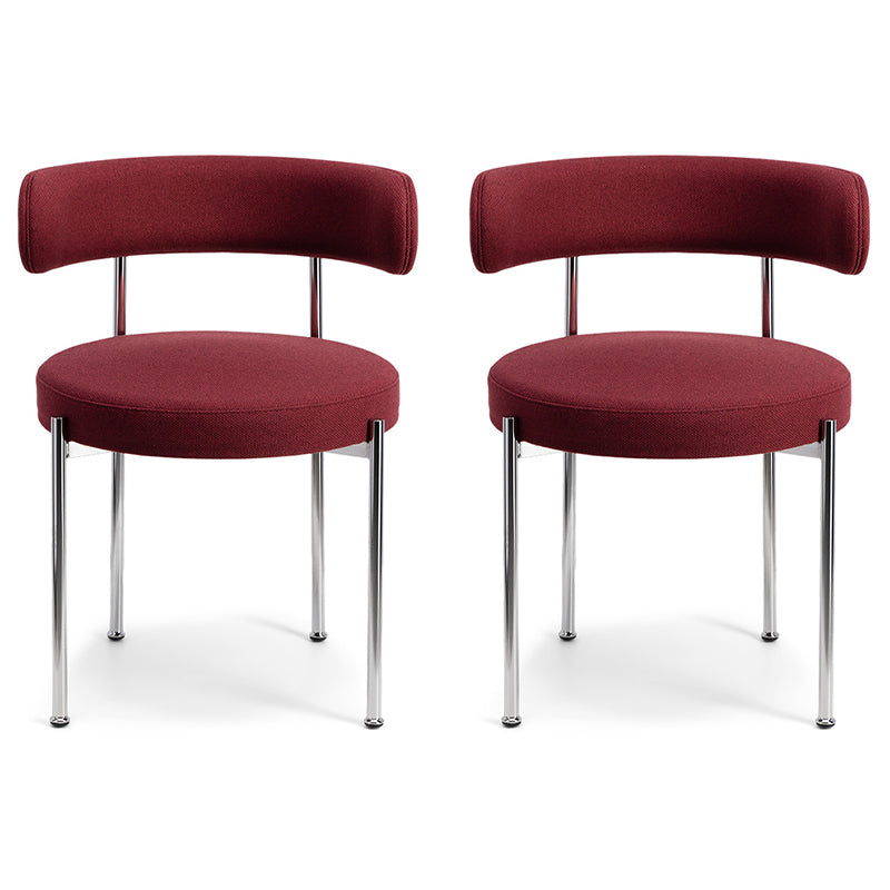 Silla de comedor tapizada con respaldo abierto de estilo moderno, silla lateral para interior