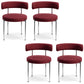 Silla de comedor tapizada con respaldo abierto de estilo moderno, silla lateral para interior