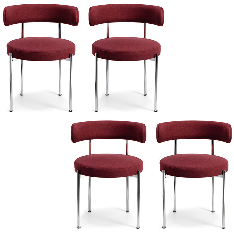 Silla de comedor tapizada con respaldo abierto de estilo moderno, silla lateral para interior
