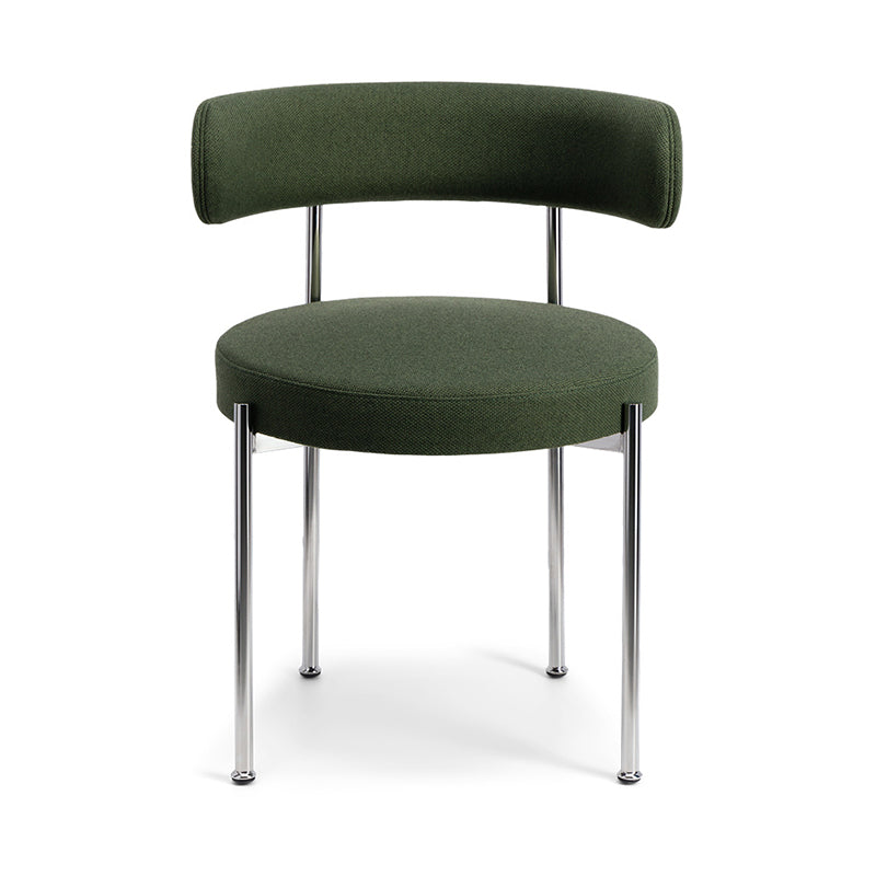 Silla de comedor tapizada con respaldo abierto de estilo moderno, silla lateral para interior