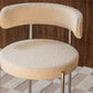 Silla de comedor tapizada con respaldo abierto de estilo moderno, silla lateral para interior