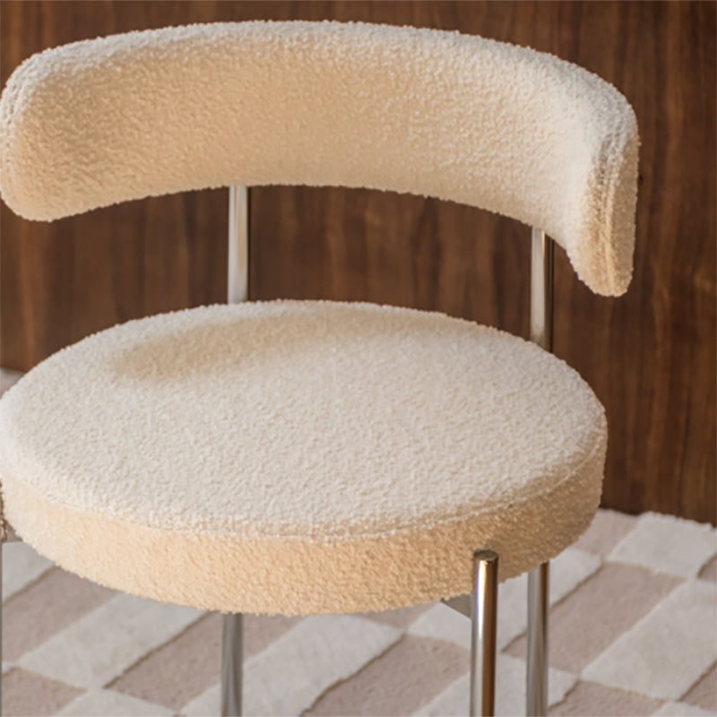 Silla de comedor tapizada con respaldo abierto de estilo moderno, silla lateral para interior
