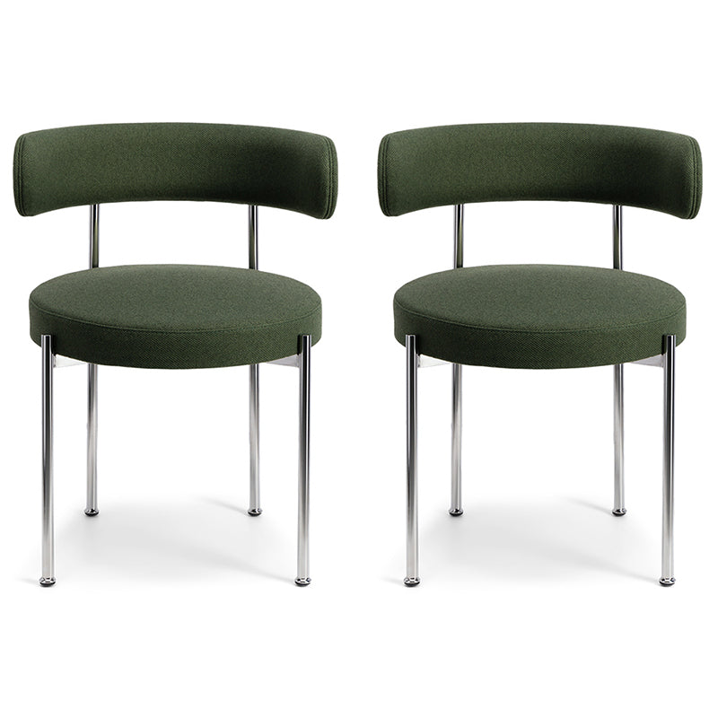 Silla de comedor tapizada con respaldo abierto de estilo moderno, silla lateral para interior