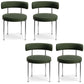 Silla de comedor tapizada con respaldo abierto de estilo moderno, silla lateral para interior