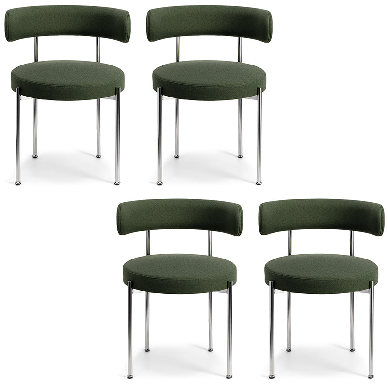 Silla de comedor tapizada con respaldo abierto de estilo moderno, silla lateral para interior