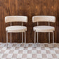 Silla de comedor tapizada con respaldo abierto de estilo moderno, silla lateral para interior