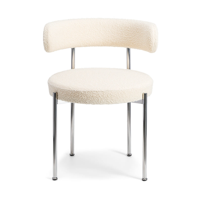 Silla de comedor tapizada con respaldo abierto de estilo moderno, silla lateral para interior