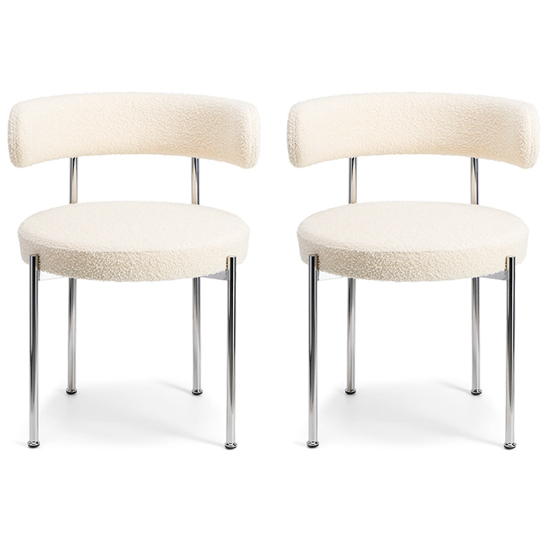 Silla de comedor tapizada con respaldo abierto de estilo moderno, silla lateral para interior