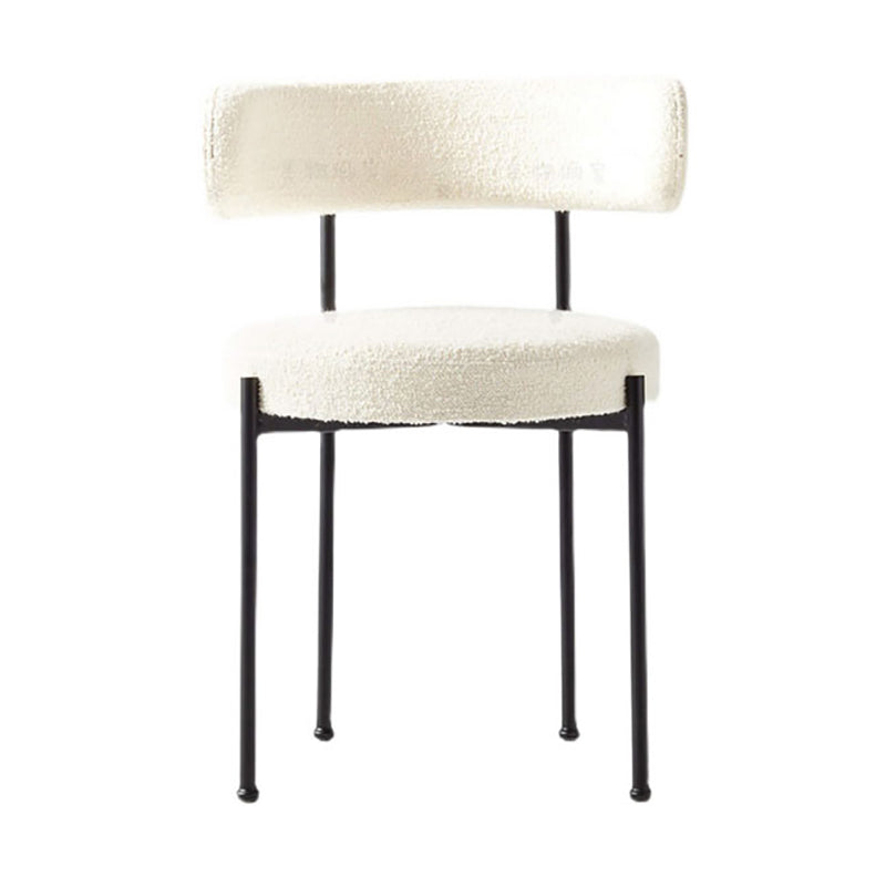 Silla de comedor tapizada con respaldo abierto de estilo moderno, silla lateral para interior