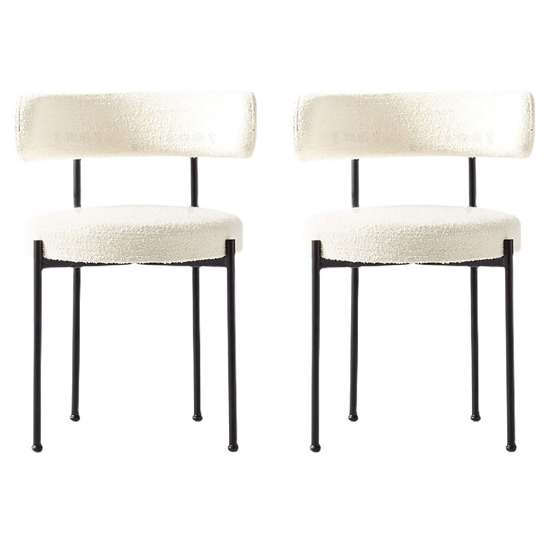 Silla de comedor tapizada con respaldo abierto de estilo moderno, silla lateral para interior