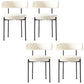 Silla de comedor tapizada con respaldo abierto de estilo moderno, silla lateral para interior