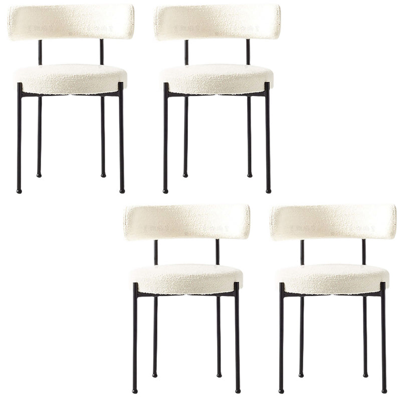 Silla de comedor tapizada con respaldo abierto de estilo moderno, silla lateral para interior