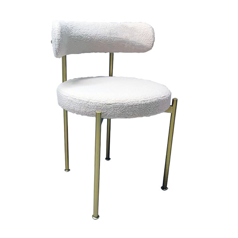 Silla de comedor tapizada con respaldo abierto de estilo moderno, silla lateral para interior