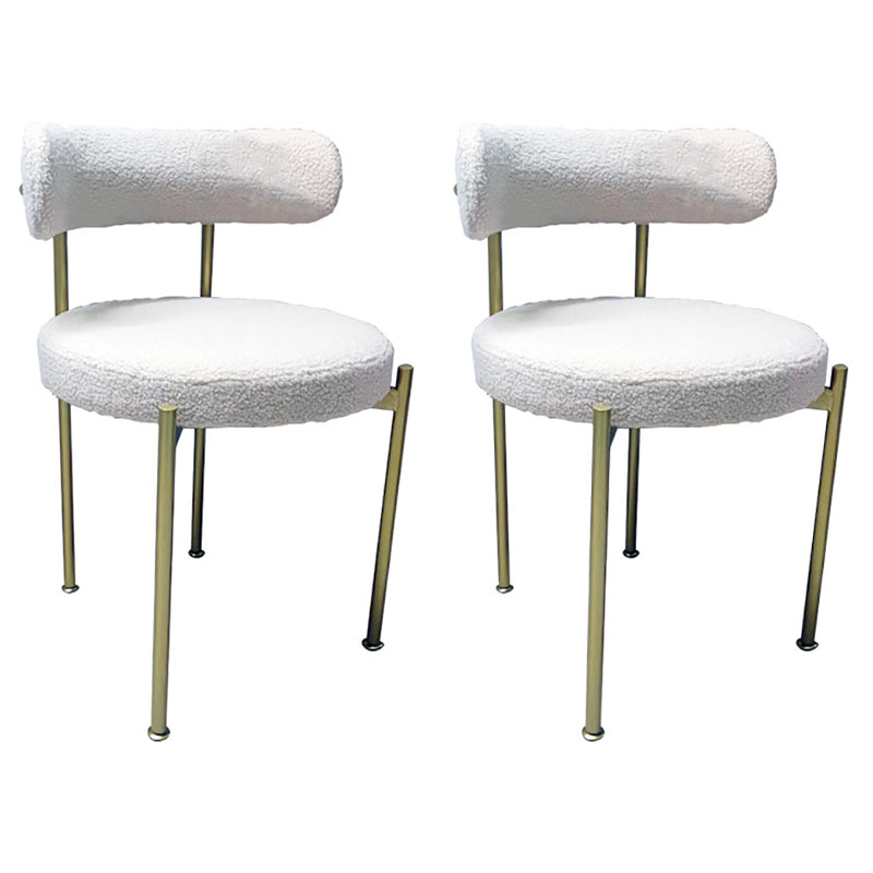 Silla de comedor tapizada con respaldo abierto de estilo moderno, silla lateral para interior