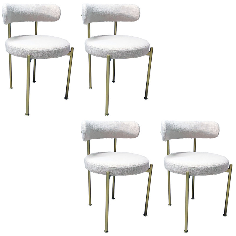Silla de comedor tapizada con respaldo abierto de estilo moderno, silla lateral para interior