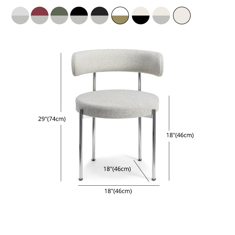 Silla de comedor tapizada con respaldo abierto de estilo moderno, silla lateral para interior