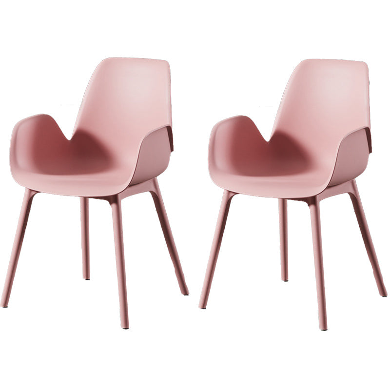 Plastic Contemporary Arm Chair Solid Back Kitchen Room Chair