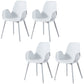 Plastic Contemporary Arm Chair Solid Back Kitchen Room Chair