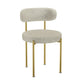 Contemporary Open Back Chair Upholstered Dining Side Chair for Home White-Gold 1 Piece Clearhalo 'Dining Chairs' 'Dining Tables & Seating' 'dining_chair' 'furn' 'furn_dining_chair' 'Furniture' 'Kitchen & Dining Furniture' 5119623