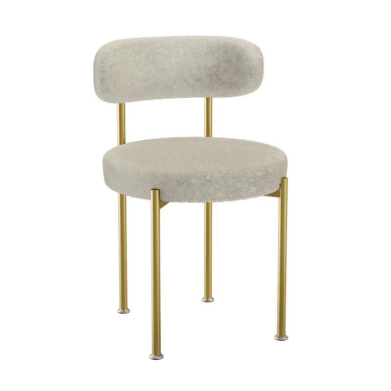 Contemporary Open Back Chair Upholstered Dining Side Chair for Home White-Gold 1 Piece Clearhalo 'Dining Chairs' 'Dining Tables & Seating' 'dining_chair' 'furn' 'furn_dining_chair' 'Furniture' 'Kitchen & Dining Furniture' 5119623