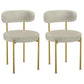 Contemporary Open Back Chair Upholstered Dining Side Chair for Home White-Gold 2 Piece Set Clearhalo 'Dining Chairs' 'Dining Tables & Seating' 'dining_chair' 'furn' 'furn_dining_chair' 'Furniture' 'Kitchen & Dining Furniture' 5119625