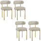 Contemporary Open Back Chair Upholstered Dining Side Chair for Home White-Gold 4 Piece Set Clearhalo 'Dining Chairs' 'Dining Tables & Seating' 'dining_chair' 'furn' 'furn_dining_chair' 'Furniture' 'Kitchen & Dining Furniture' 5119627