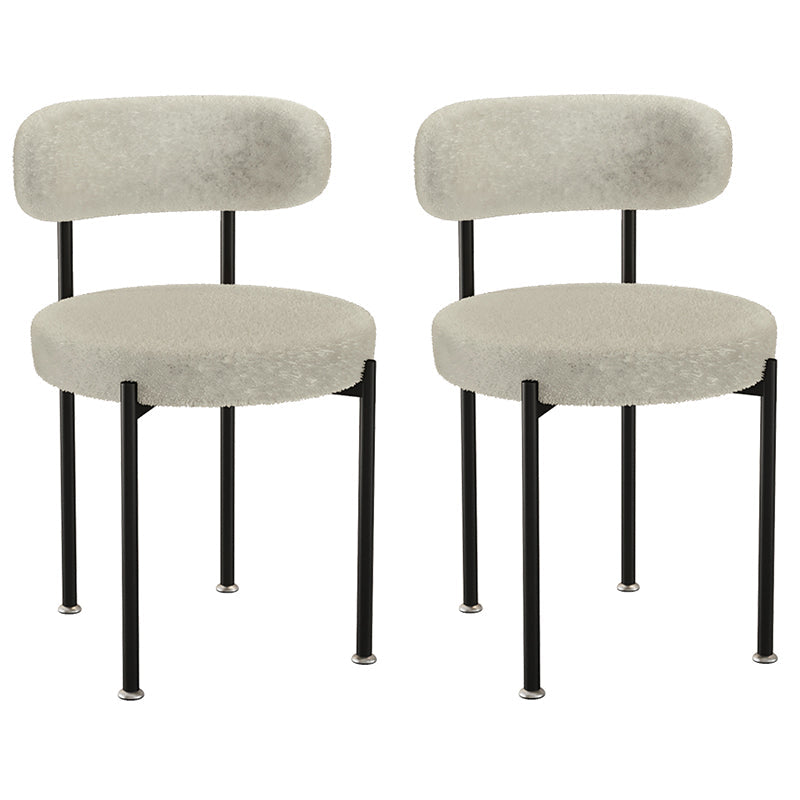 Contemporary Open Back Chair Upholstered Dining Side Chair for Home Black White 2 Piece Set Clearhalo 'Dining Chairs' 'Dining Tables & Seating' 'dining_chair' 'furn' 'furn_dining_chair' 'Furniture' 'Kitchen & Dining Furniture' 5119631