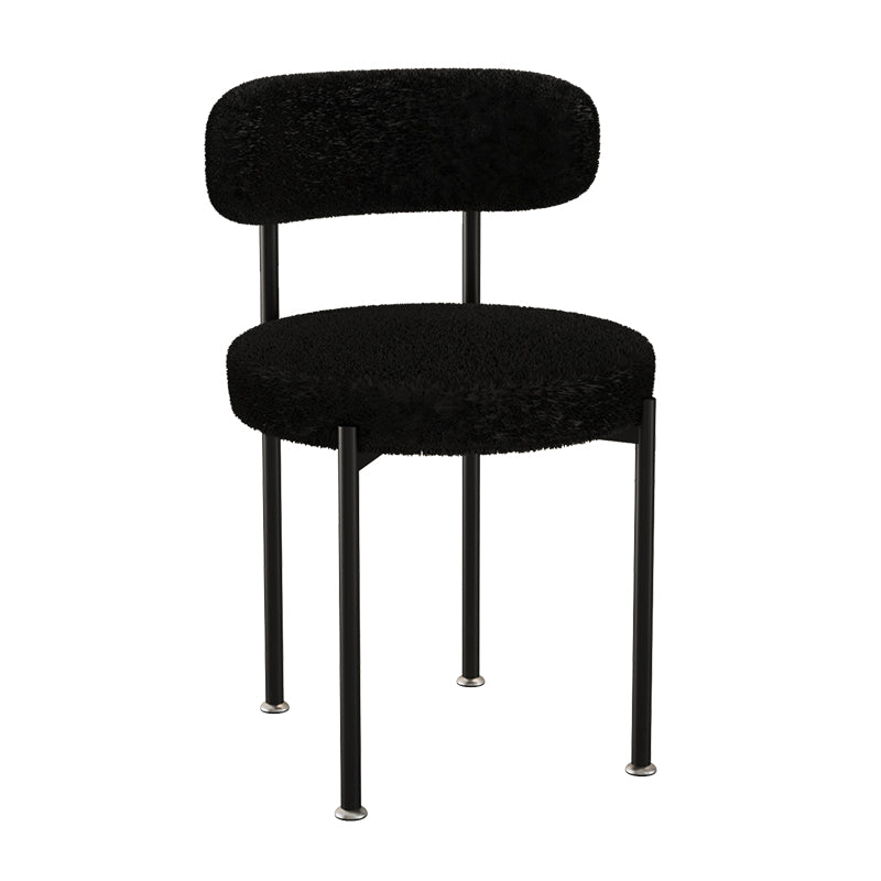 Contemporary Open Back Chair Upholstered Dining Side Chair for Home Black 1 Piece Clearhalo 'Dining Chairs' 'Dining Tables & Seating' 'dining_chair' 'furn' 'furn_dining_chair' 'Furniture' 'Kitchen & Dining Furniture' 5119647