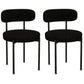 Contemporary Open Back Chair Upholstered Dining Side Chair for Home Black 2 Piece Set Clearhalo 'Dining Chairs' 'Dining Tables & Seating' 'dining_chair' 'furn' 'furn_dining_chair' 'Furniture' 'Kitchen & Dining Furniture' 5119648